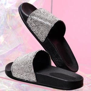 Fashion Nova Embellished Bling Slides